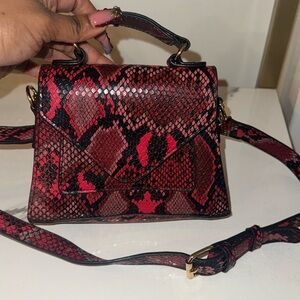 SHEIN Red snake print crossbody purse